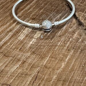 Pandora’s Sterling Silver Charm Bangle Bracelet - Snowflake